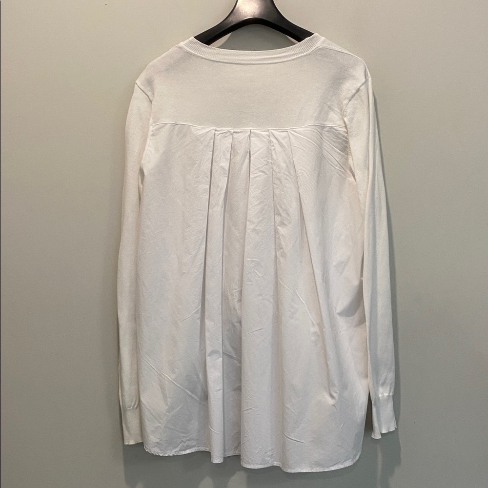Marc Cain White Knit High Low Cardigan Cotton Button Front Size 2 Medium - Picture 4 of 15